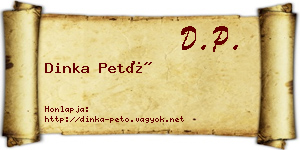 Dinka Pető névjegykártya